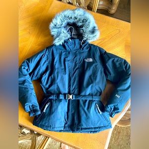 The North Face 550 Goose Down Hooded Jacket, Black, Women's Size Large L…